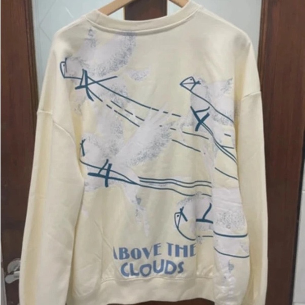 Cream Graphic Crewneck Sweater